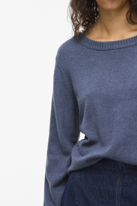 Vila viril o-neck l/s knit top - noos